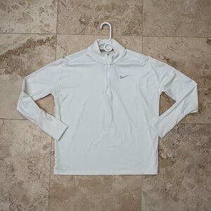 NIKE 1/4 zip running shirt WHITE size large